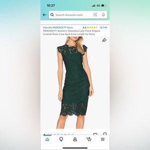 NWT green lace knee-length dress